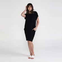 Load image into Gallery viewer, Nicks Bamboo Slouch Tee Dress Black