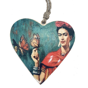 15cm Frida Kahlo hearth on twine hanging rope