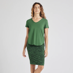 Veronica Bamboo V Neck Forest Green