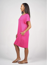 Load image into Gallery viewer, Nicks Bamboo Tee Slouch Dress Fuschia