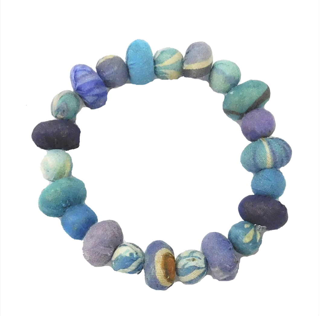 Blue multi bracelet irregular beads