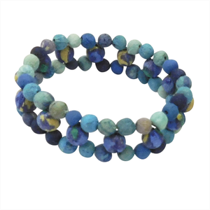 Double layer blue multi bracelet